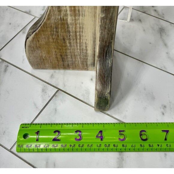 Vintage Solid Wood Bookends Distressed Hand Made MCM Modern Farmhouse Primitive - Picture 7 of 9